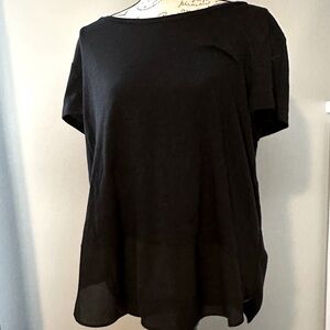 Express mixed fabric tee.